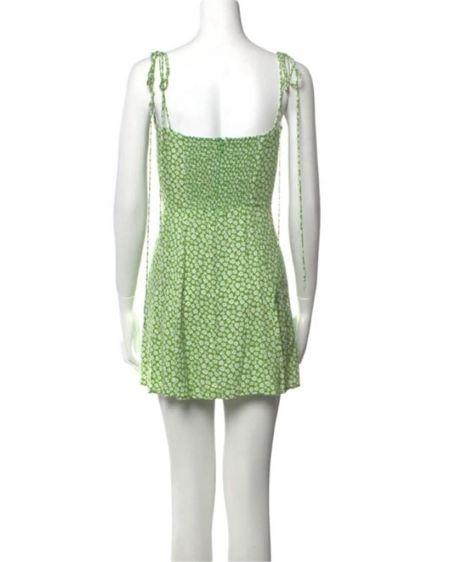 Reformation Presley Green Mini Dress - Image 3
