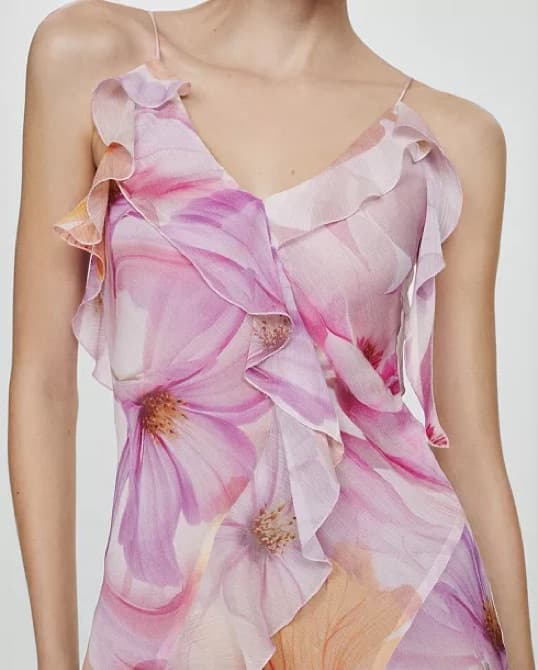 Mango Ruffled Floral Print Dress - Image 4