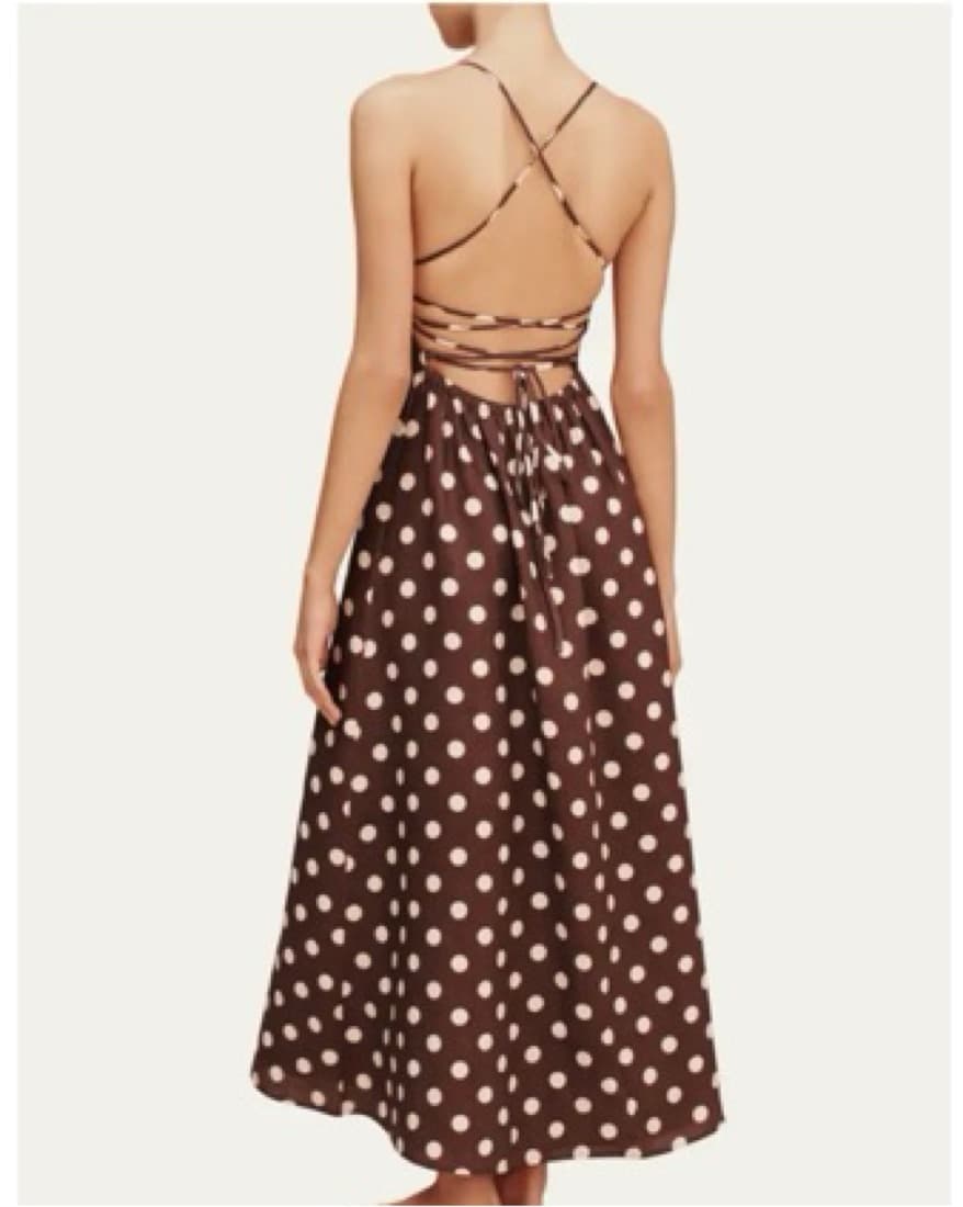 Posse Polka Dot Brown And White Dress - Image 2