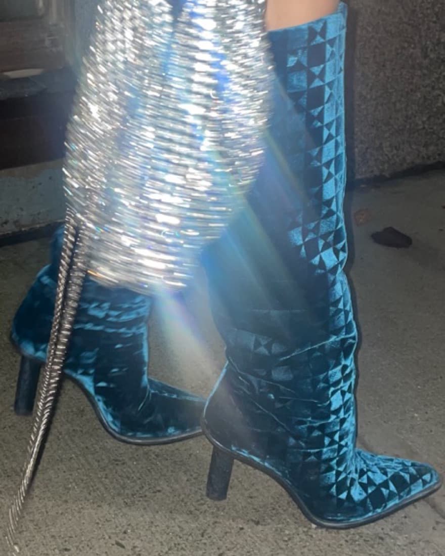 Tamara Mellon Velvet Printed Boots - Image 3