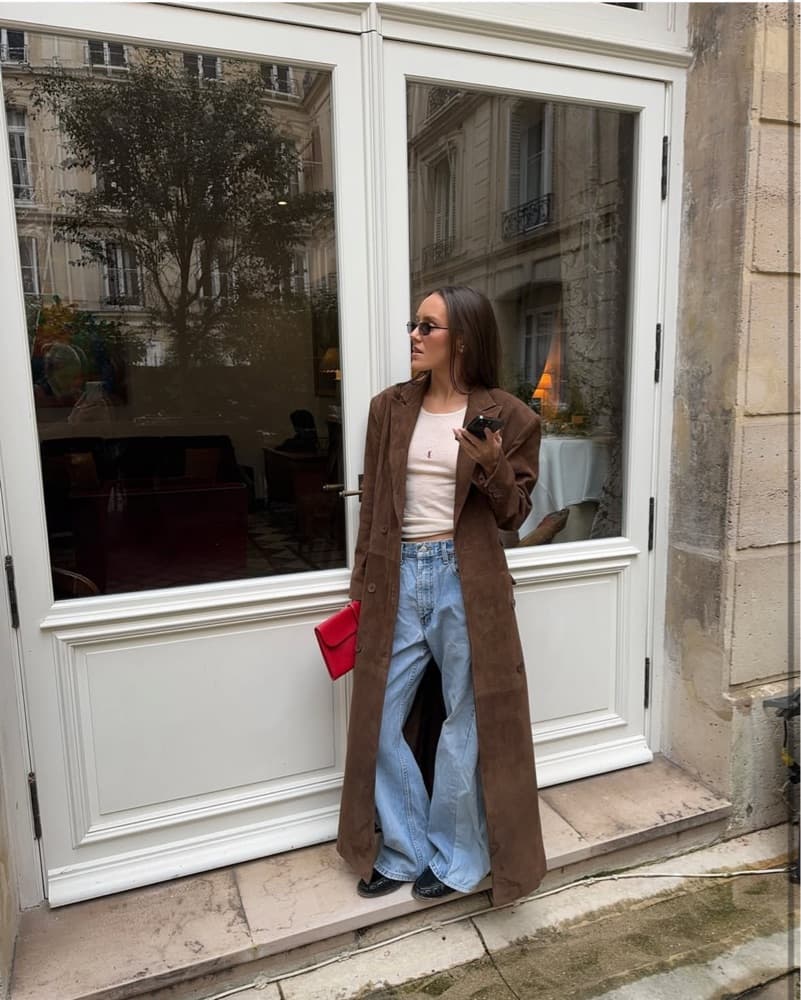 $1,400 DUCIE Brown Suede Coat - Image 4