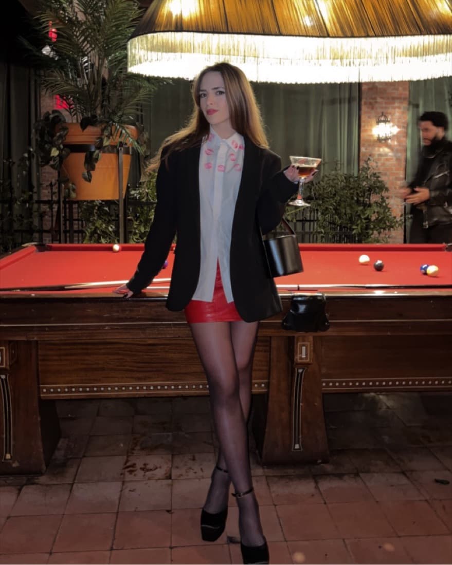 Niki Leather Mini Skirt in Red GRLFRND - Image 4