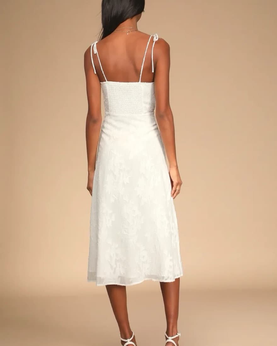 Lulus white floral midi dress - Image 2