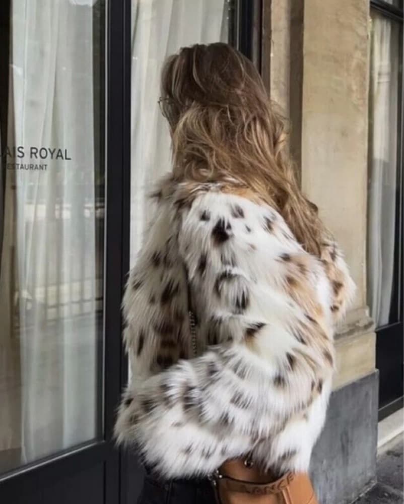 Zara Faux Lynx Fur Coat - Image 2