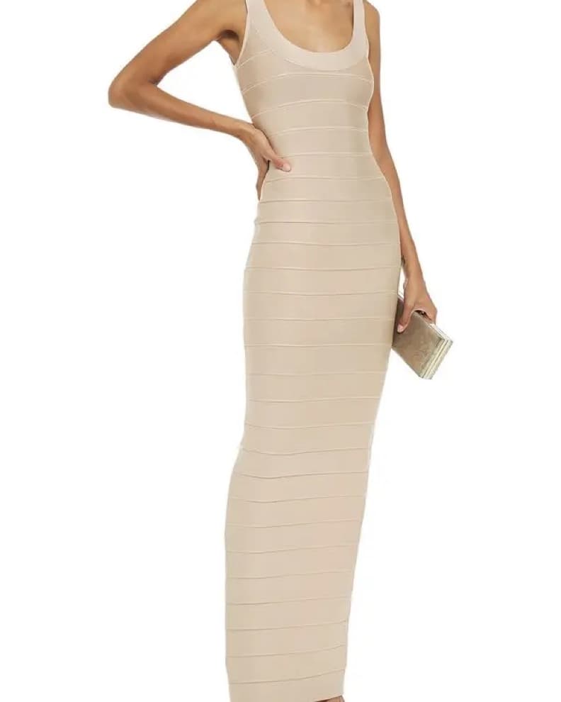 HERVE LEGER Bandage Gown - Beige - Image 1