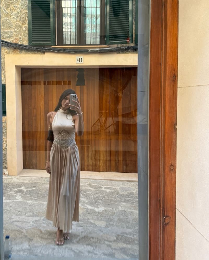 Embroidered Midi Dress - Image 1