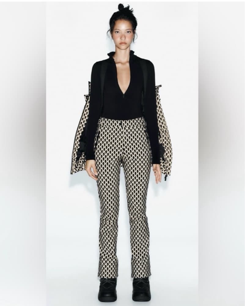 Zara Patterned Ski Down Jacket/Pants - Image 1