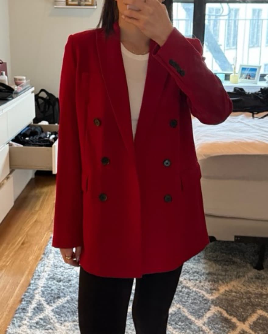 Red Oversized  Zara Blazer - Image 3