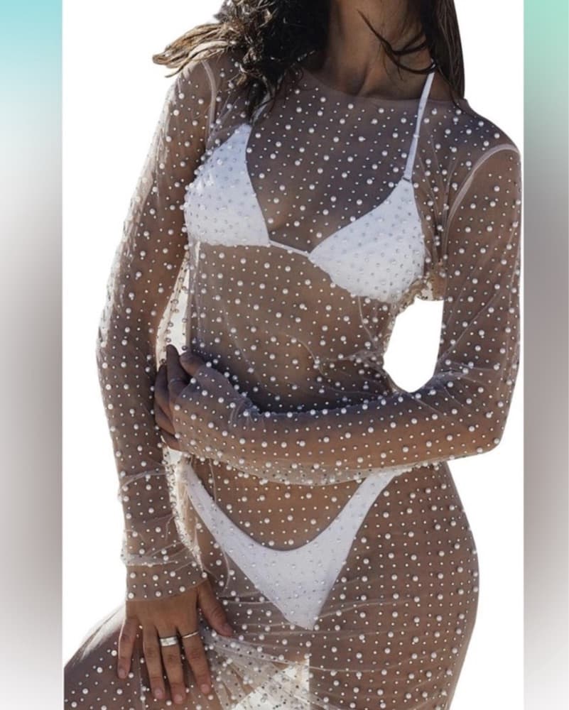 Sheer Pearl Cover Up - Image 3