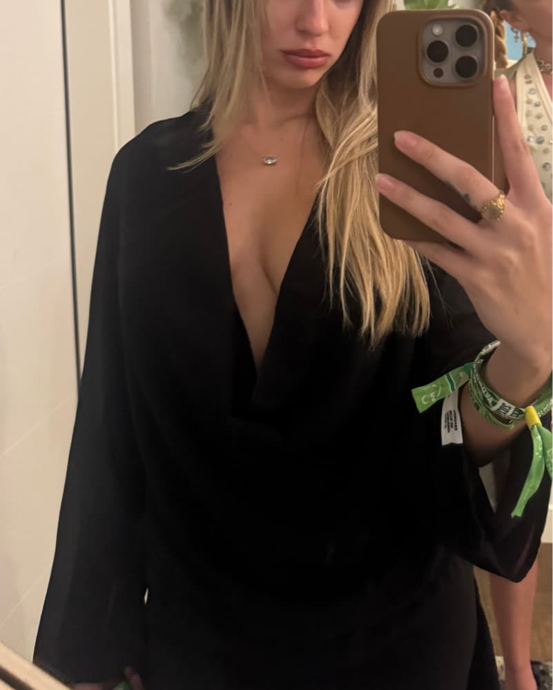 black long sleeve short dress - Image 2