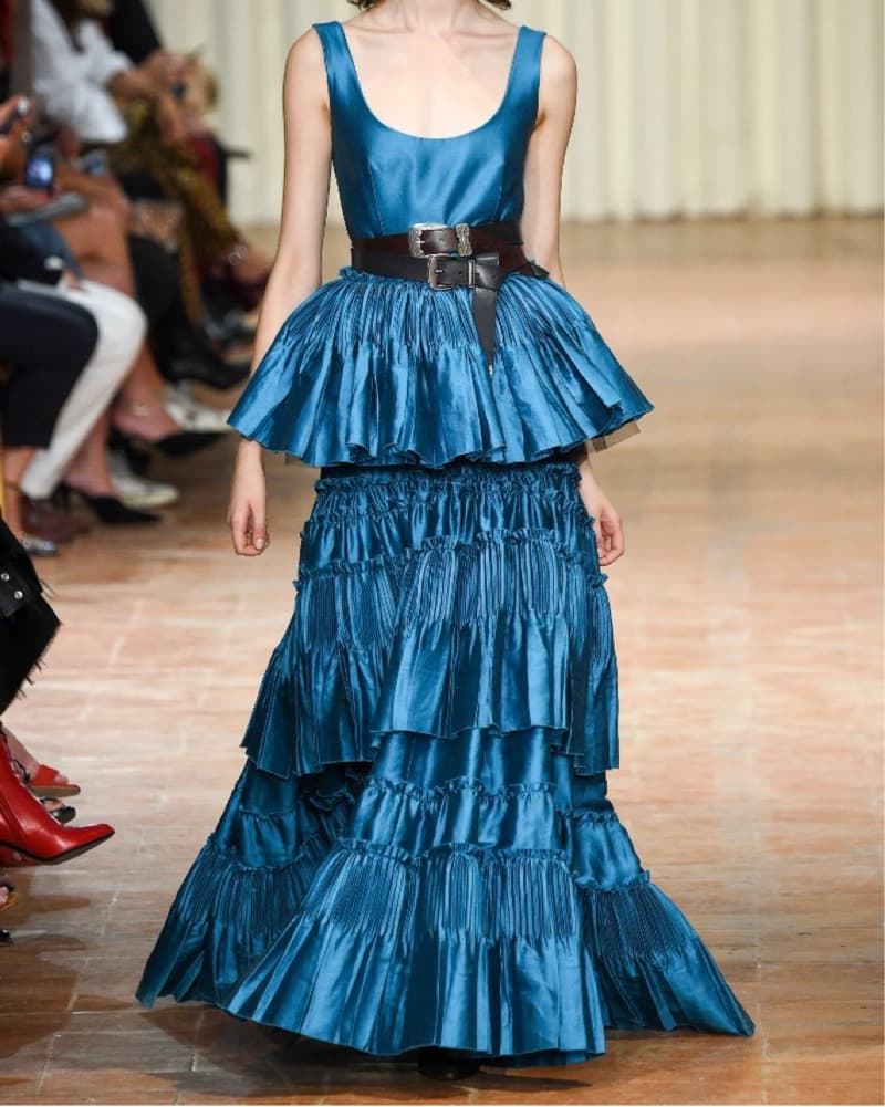 Alberta Ferretti Couture Pleated Gown - Image 1