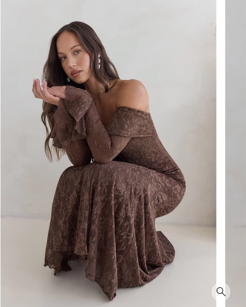 Here For Love Off Shoulder Mesh Maxi Dre - Image 4