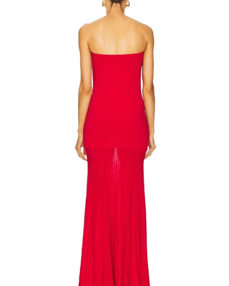 Revolve Red Strapless Gown - Image 2