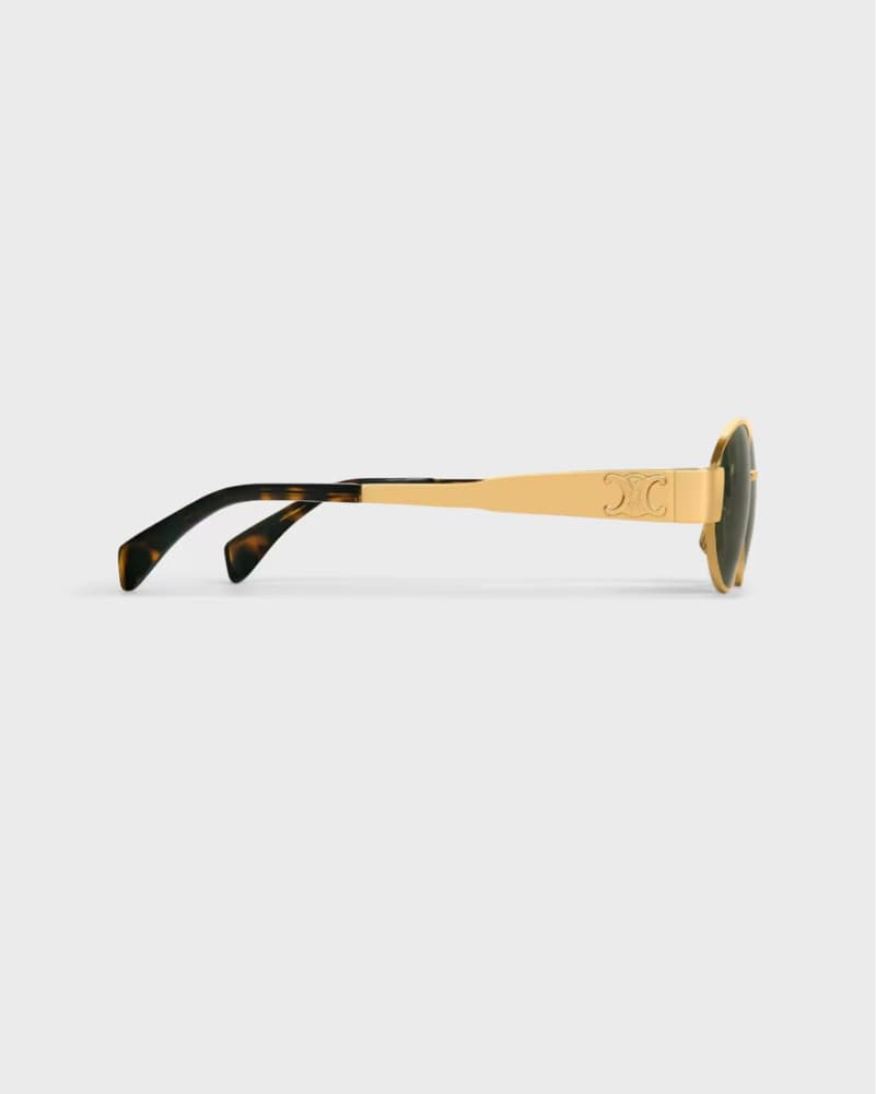 $600 Celine Gold Oval Sunglasses - Image 6