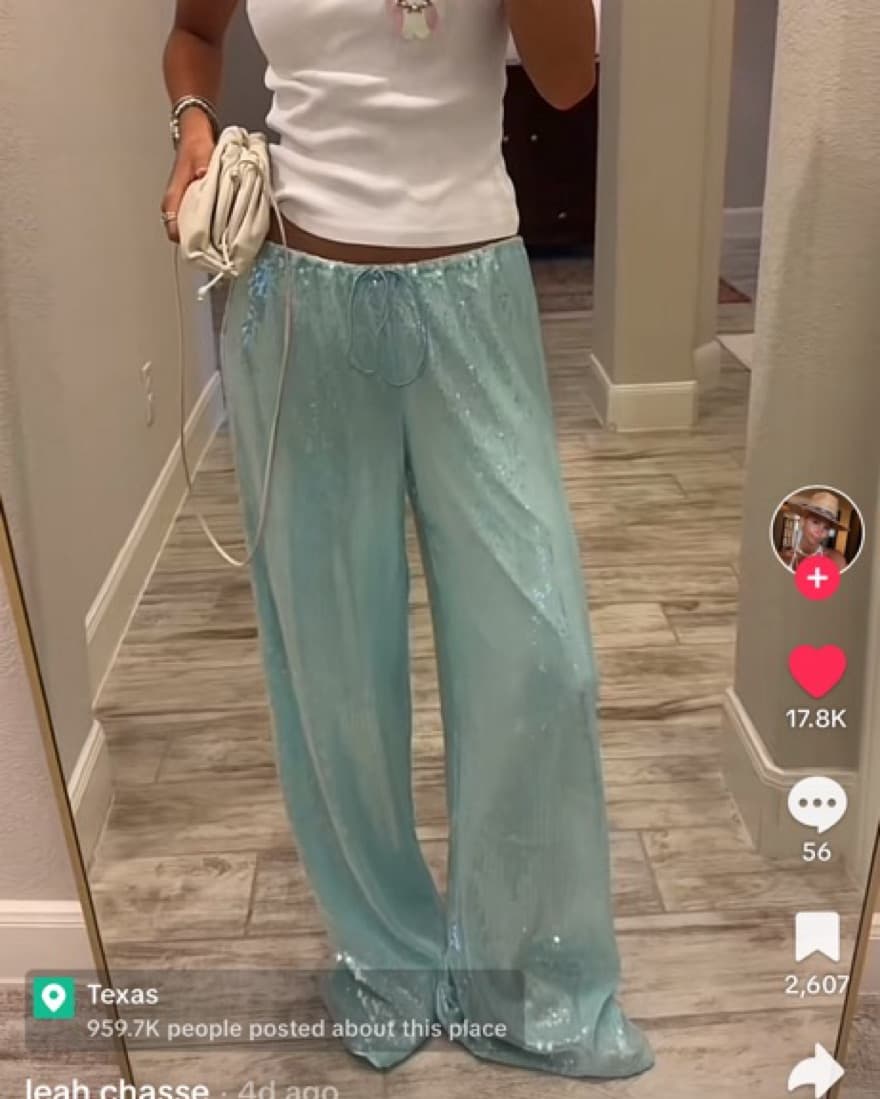 Blue Sequin Pants - Image 3