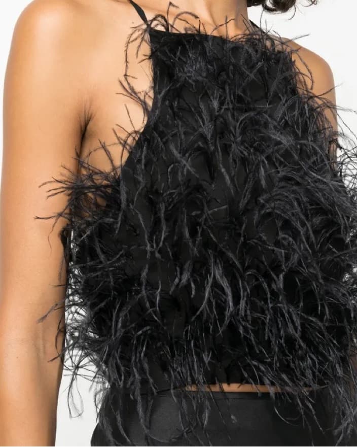 Cult Gaia Joey Ostrich Feather Top - Image 1