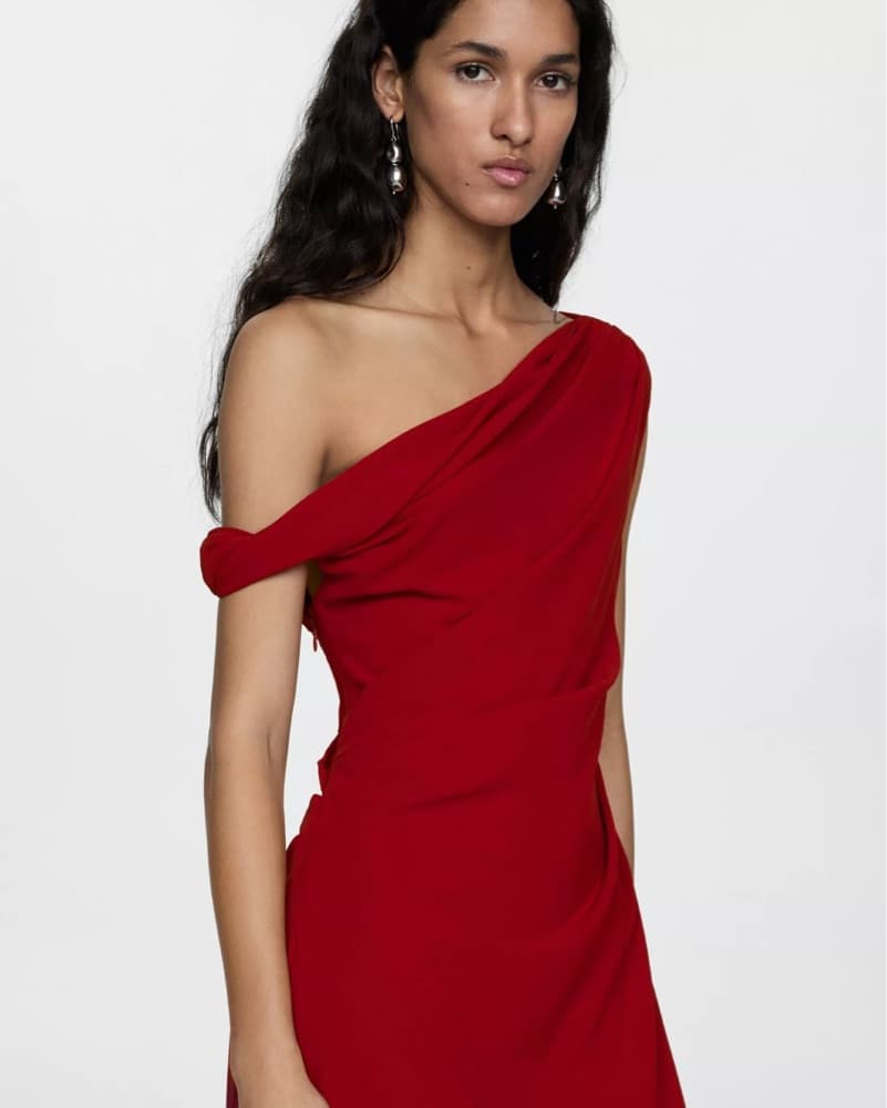Mango Laila Asymmetric Midi Dress - Image 3