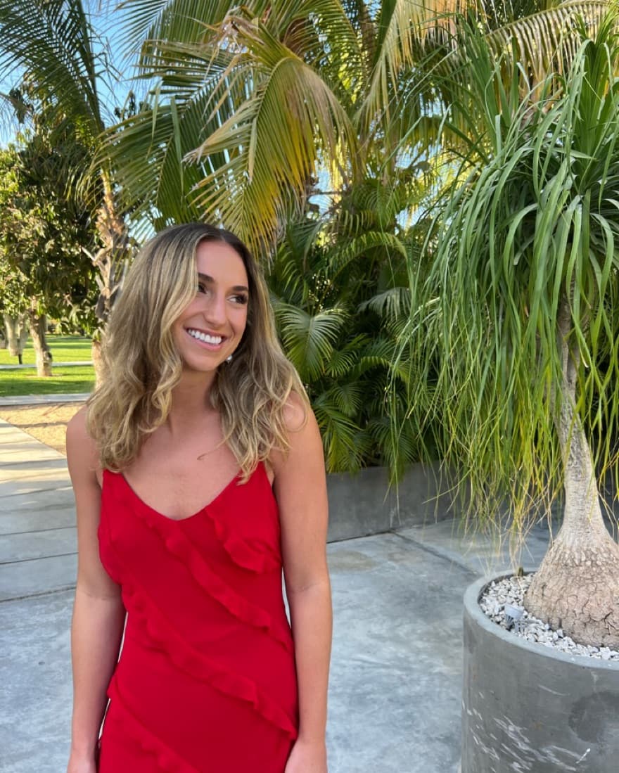 Red Chiffon Ruffle Dress  - Image 4