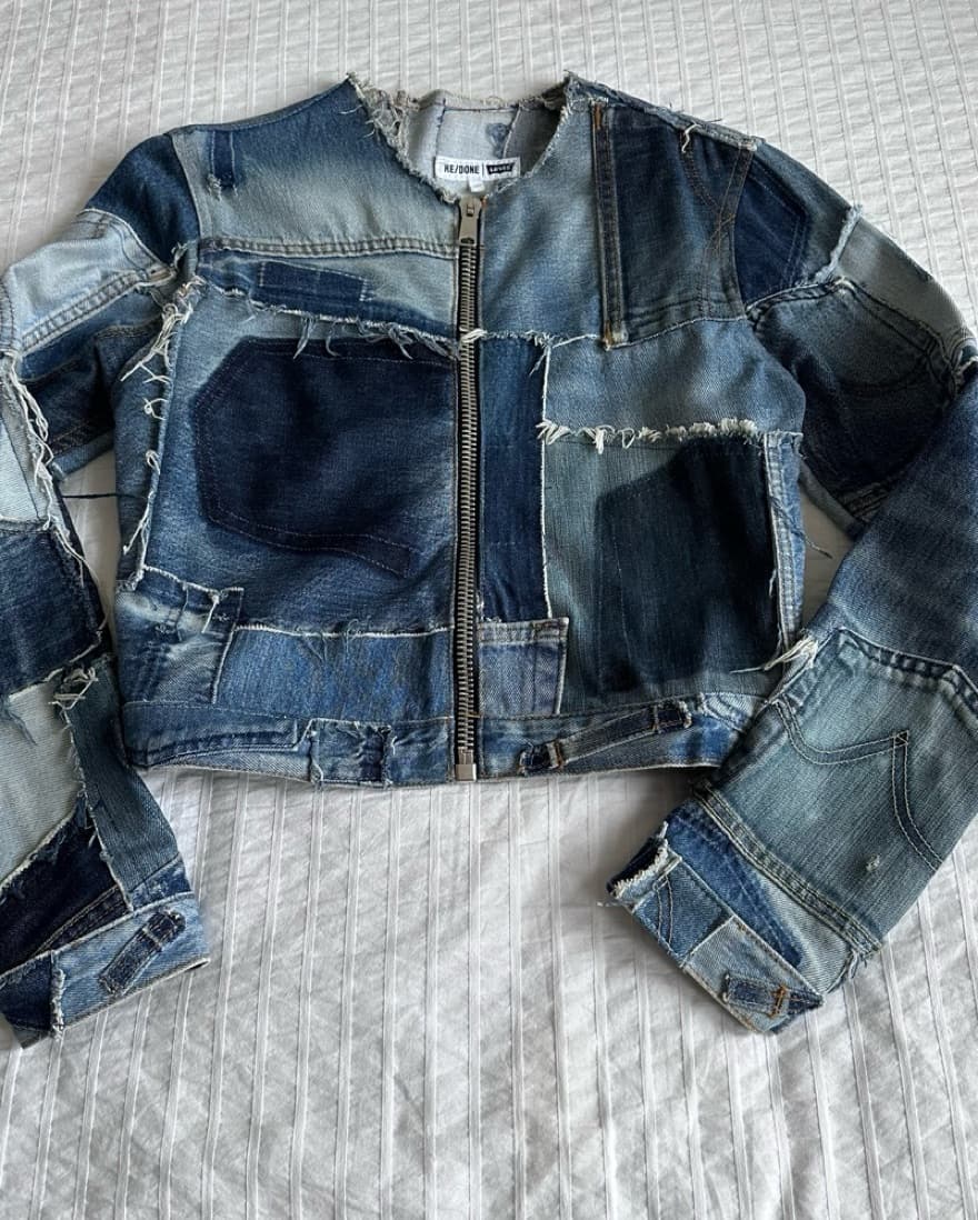 Redone Patchwork Denim Jacket - Image 2