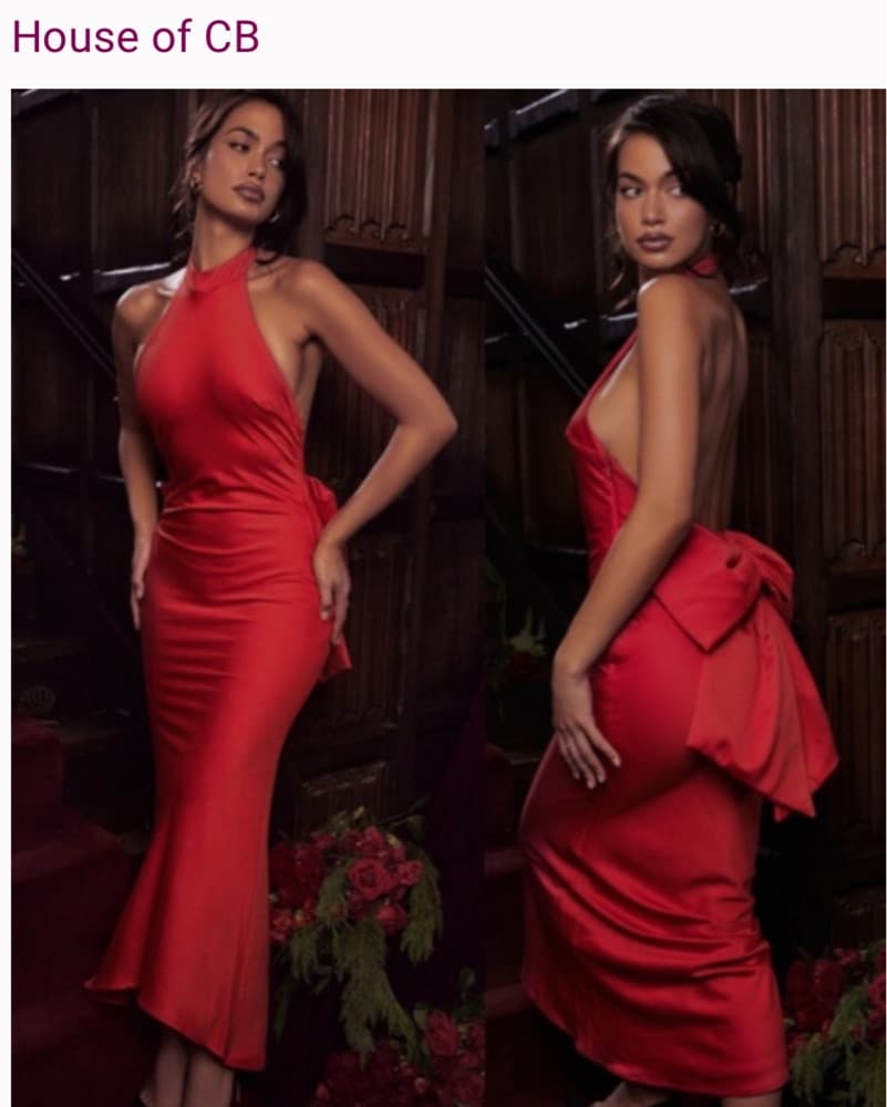 House Of CB Red Dress With Bow  - Image 1