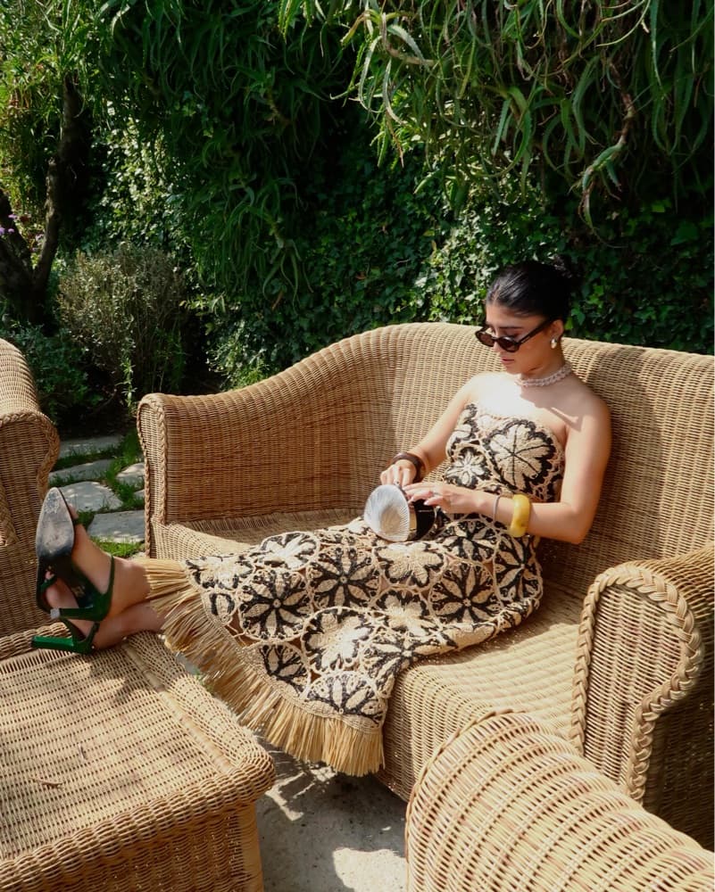 Oscar de la Rent Raffi Fringe Midi Dress - Image 4