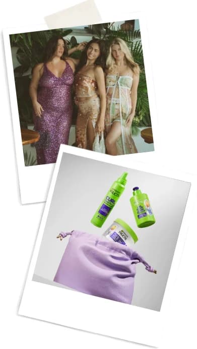 Polaroid photos and Garnier curl products